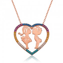 925 Ayar Gümüş İki Aşık Kalpli Kadın Gümüş Kolye 925 Ayar Gümüş İki Aşık Kalpli Kadın Gümüş Kolye