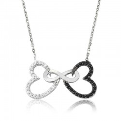 925 Ayar Gümüş İki Kalp Sonsuzluk Kadın Gümüş Kolye 925 Ayar Gümüş İki Kalp Sonsuzluk Kadın Gümüş Kolye