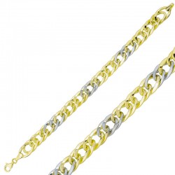 925 Ayar Gümüş İki Renkli Zincir Bileklik 925 Ayar Gümüş İki Renkli Zincir Bileklik