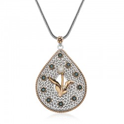 925 Ayar Gümüş İnci Çiçek Otantik Bayan Gümüş Kolye 925 Ayar Gümüş İnci Çiçek Otantik Bayan Gümüş Kolye