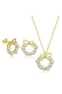 925 Ayar Gümüş İnci Kurdele Kadın Set