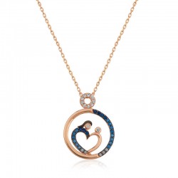 925 Ayar Gümüş Rose Kalp Anne Ve Bebek Kadın Gümüş Kolye 925 Ayar Gümüş Rose Kalp Anne Ve Bebek Kadın Gümüş Kolye