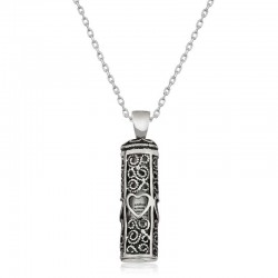 Gümüş Kalp Desenli Cevşen-ül Kebir Kolye