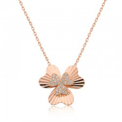 925 Ayar Gümüş Kalp Yonca Kadın Gümüş Kolye 925 Ayar Gümüş Kalp Yonca Kadın Gümüş Kolye