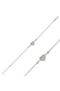 925 Ayar Gümüş Kalpli Bileklik 925 Ayar Gümüş Kalpli Bileklik