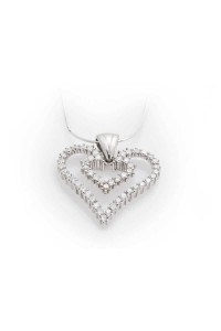 925 Ayar Gümüş Kalpli Kadın Gümüş Kolye