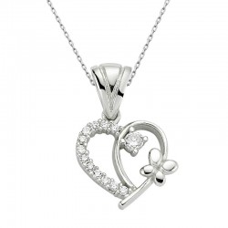 925 Ayar Gümüş Kalpli Kadın Gümüş Kolye 925 Ayar Gümüş Kalpli Kadın Gümüş Kolye