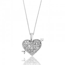 925 Ayar Gümüş Kalpli Kadın Gümüş Kolye 925 Ayar Gümüş Kalpli Kadın Gümüş Kolye