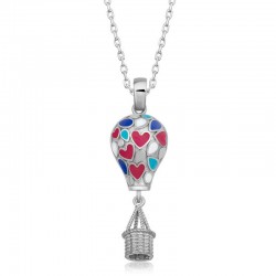 925 Ayar Gümüş Kalpli Kapadokya Balon Kadın Gümüş Kolye 925 Ayar Gümüş Kalpli Kapadokya Balon Kadın Gümüş Kolye