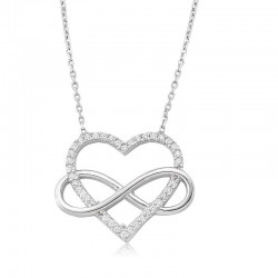 925 Ayar Gümüş Kalpli Sonsuzluk Kadın Gümüş Kolye 925 Ayar Gümüş Kalpli Sonsuzluk Kadın Gümüş Kolye
