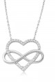 925 Ayar Gümüş Kalpli Sonsuzluk Kadın Gümüş Kolye