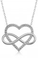 925 Ayar Gümüş Kalpli Sonsuzluk Kadın Gümüş Kolye