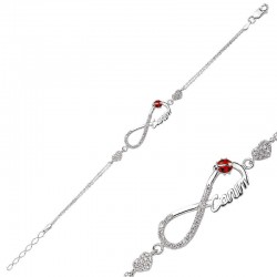 925 Ayar Gümüş Kalpli Sonsuzluk Canım Bileklik