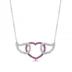 925 Ayar Gümüş Kanatlı Kalp Kadın Gümüş Kolye