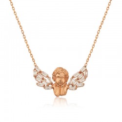 925 Ayar Gümüş Kanatlı Melek Kadın Gümüş Kolye