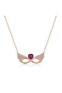 925 Ayar ​Gümüş Kanatlı Sonsuz Kalp Kadın Gümüş Kolye