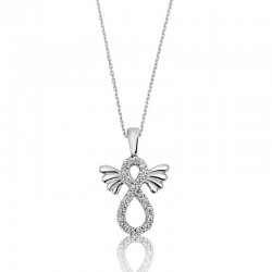 925 Ayar Gümüş Kanatlı Sonsuzluk Kadın Gümüş Kolye