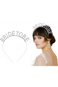 Gümüş Kaplama Kristal Taşlı Bride To Be Gelin Tacı 16x17 cm