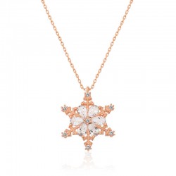 925 Ayar ​Gümüş Kar Çiçeği Kadın Gümüş Kolye