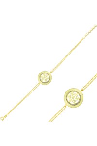 925 Ayar Gümüş Gold Kar Tanesi Bileklik