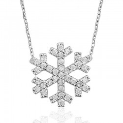 925 Ayar Gümüş Kar Tanesi Kadın Gümüş Kolye