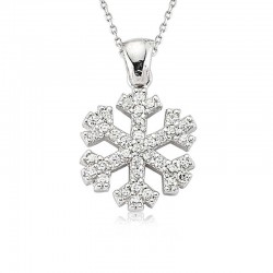 925 Ayar Gümüş Kar Tanesi Kadın Gümüş Kolye 925 Ayar Gümüş Kar Tanesi Kadın Gümüş Kolye
