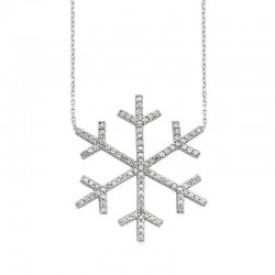 925 Ayar Gümüş Kar Tanesi Kadın Gümüş Kolye