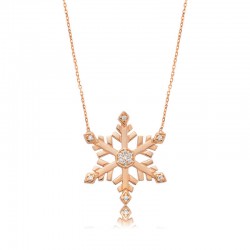 925 Ayar Gümüş Kar Tanesi Kadın Gümüş Kolye