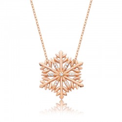 925 Ayar Gümüş Kar Tanesi Kadın Gümüş Kolye
