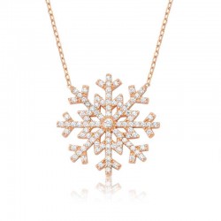 925 Ayar Gümüş Kar Tanesi Kadın Gümüş Kolye