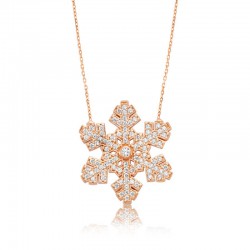 925 Ayar Gümüş Kar Tanesi Kadın Gümüş Kolye