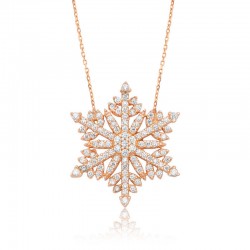 925 Ayar Gümüş Kar Tanesi Kadın Gümüş Kolye