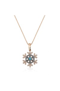 925 Ayar Gümüş Kar Tanesi Kadın Gümüş Kolye