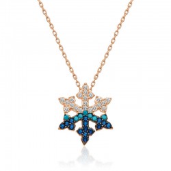 925 Ayar Gümüş Rose Kar Tanesi Kadın Gümüş Kolye 925 Ayar Gümüş Rose Kar Tanesi Kadın Gümüş Kolye