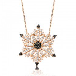 925 Ayar Gümüş Kar Tanesi Bayan Gümüş Kolye