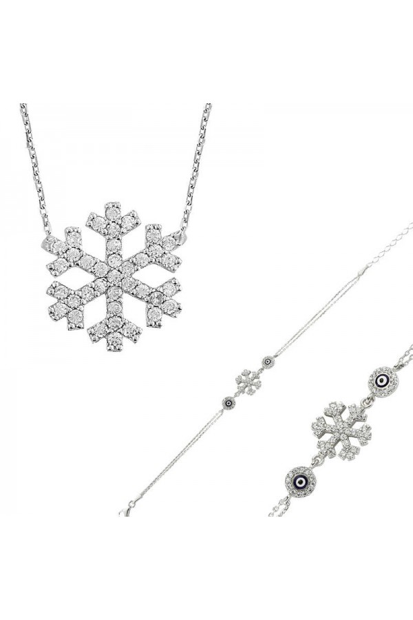 Gümüş Kar Tanesi Bayan Set