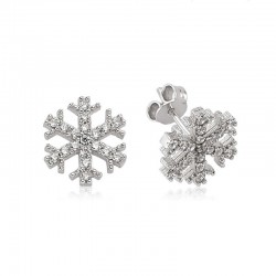 925 Ayar Gümüş Kar Tanesi Çivili Küpe