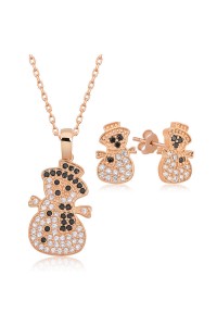 925 Ayar Gümüş Kardan Adam Kadın Set