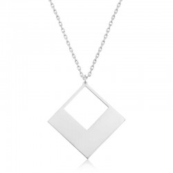 925 Ayar Gümüş Kare Kadın Gümüş Kolye