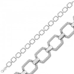 925 Ayar Gümüş Kare Taşlı Kadın Bileklik