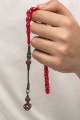 Gümüş Kazaz Püsküllü Sıkma Kehribar Tesbih