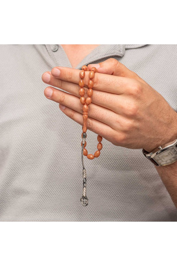 Gümüş Kazaz Püsküllü Sıkma Kehribar Tesbih Gümüş Kazaz Püsküllü Sıkma Kehribar Tesbih