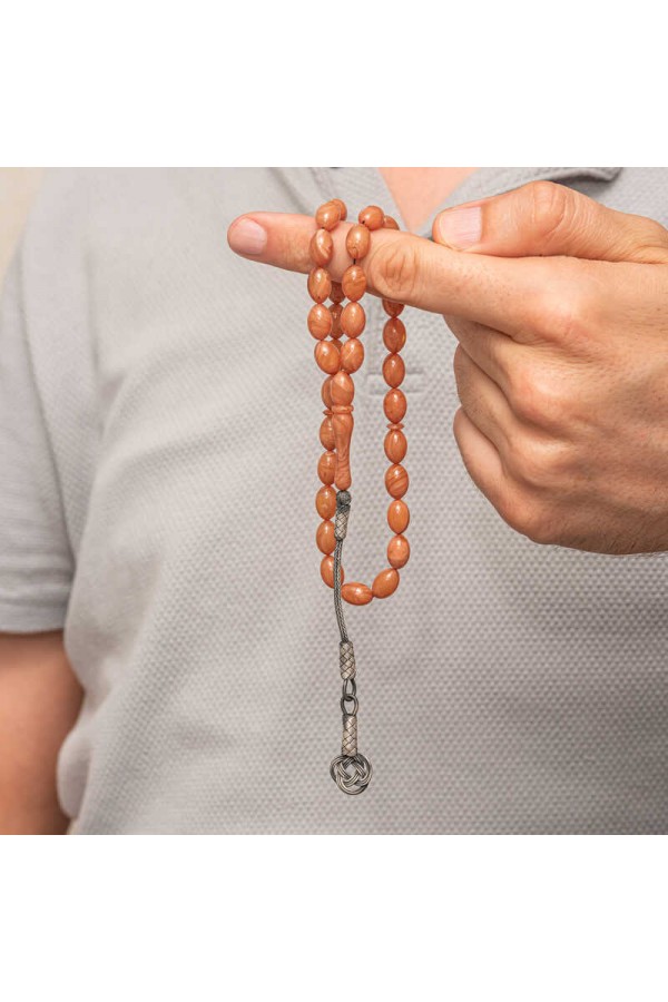 Gümüş Kazaz Püsküllü Sıkma Kehribar Tesbih Gümüş Kazaz Püsküllü Sıkma Kehribar Tesbih