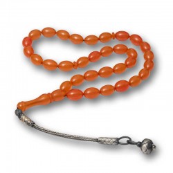 Gümüş Kazaz Püsküllü Sıkma Kehribar Tesbih Gümüş Kazaz Püsküllü Sıkma Kehribar Tesbih