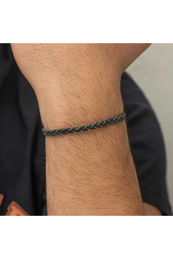 Gümüş Kazaziye Örgü Bileklik