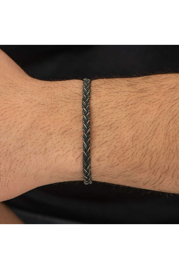 Gümüş Kazaziye Örgü Bileklik