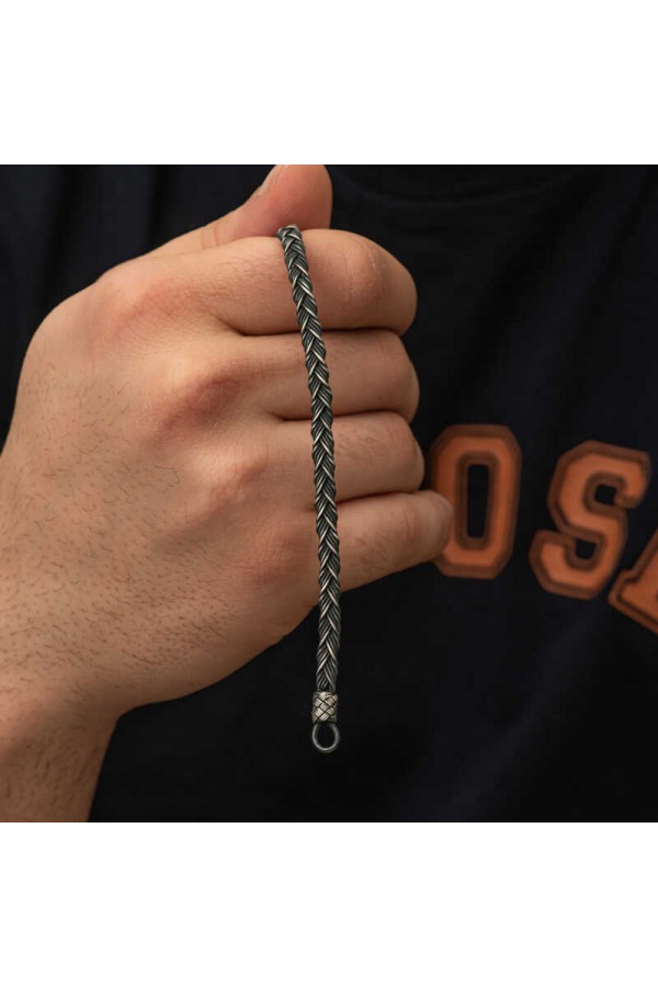 Gümüş Kazaziye Örgü Bileklik