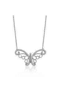 925 Ayar Gümüş Kelebek Bayan Kolye