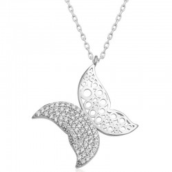 925 Ayar Gümüş Kelebek Kadın Gümüş Kolye