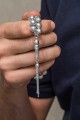 Gümüş Küre Kesim 7 mm Erkek Tesbih
